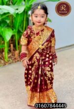 baby redi Katan Saree maroon code 1015