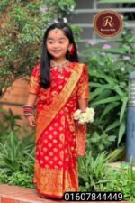 baby redi Katan Saree red