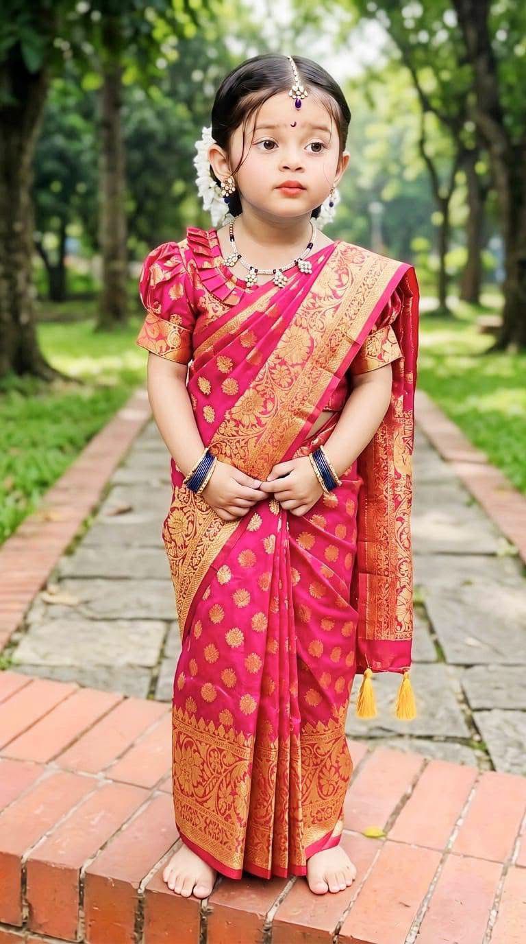 WhatsApp Image 2026-09-04 at 8.59.47 PM (1) বেবি রেডি কাতান শাড়ি গোলাপি পুরো শাড়িতে নরম ফলস কাপড় দেওয়া শাড়ির ভিতরে নরম কাপড় দিয়ে পেটিকোট দেওয়া আছে 05 - Image 1