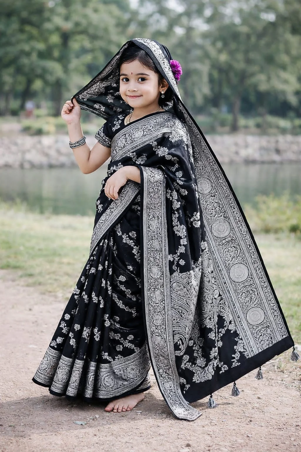 1000175195-28de baby rady Katan Saree balek cod 1010 - Image 1