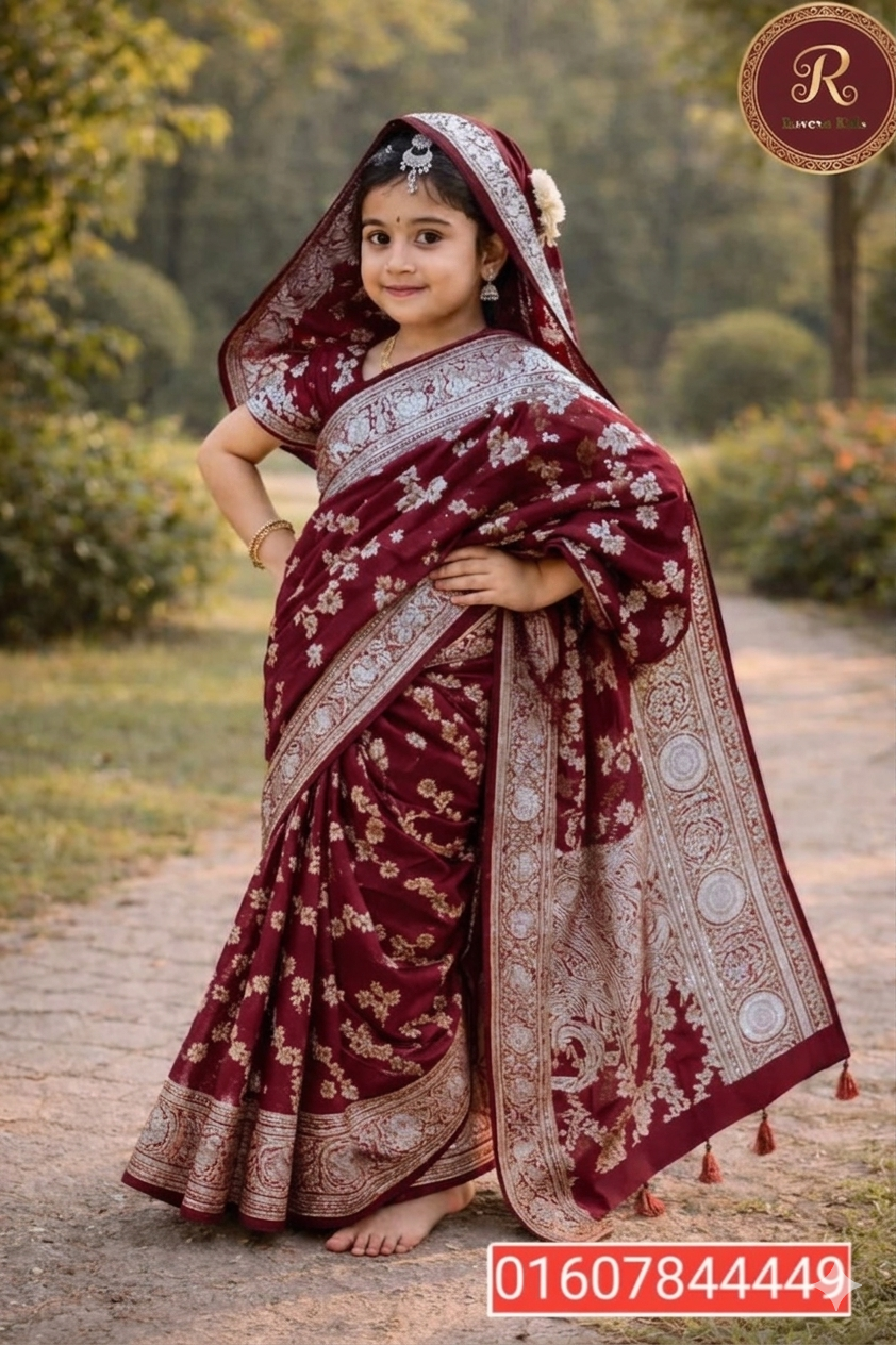 Gemini_Generated_Image_w4mr2ww4mr2ww4mr (1) baby rady Katan Saree meron cod 1011 - Image 1