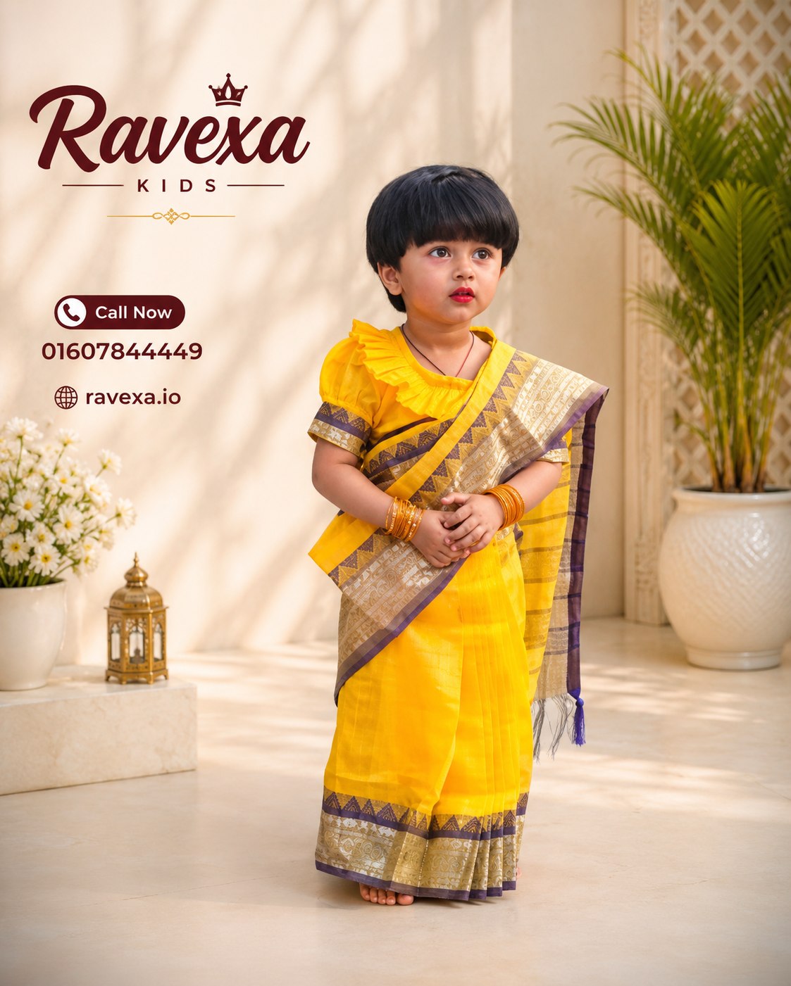 ChatGPT Image Aug 7, 2026, 11_47_31 PM Baby ready saree yellow 350 - Image 1