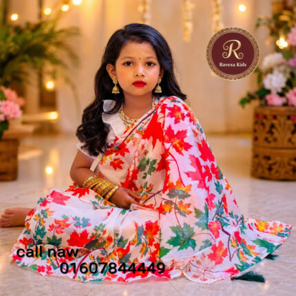 Chanderi Silk beby Ready Saree  code 1013