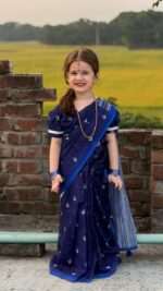 Chanderi Silk Digital Print Ready-to-Wear Saree cod D03 - Image 2