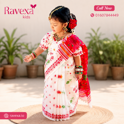 👗 Attractive ready-to-wear saree set for a little princess – Code S04